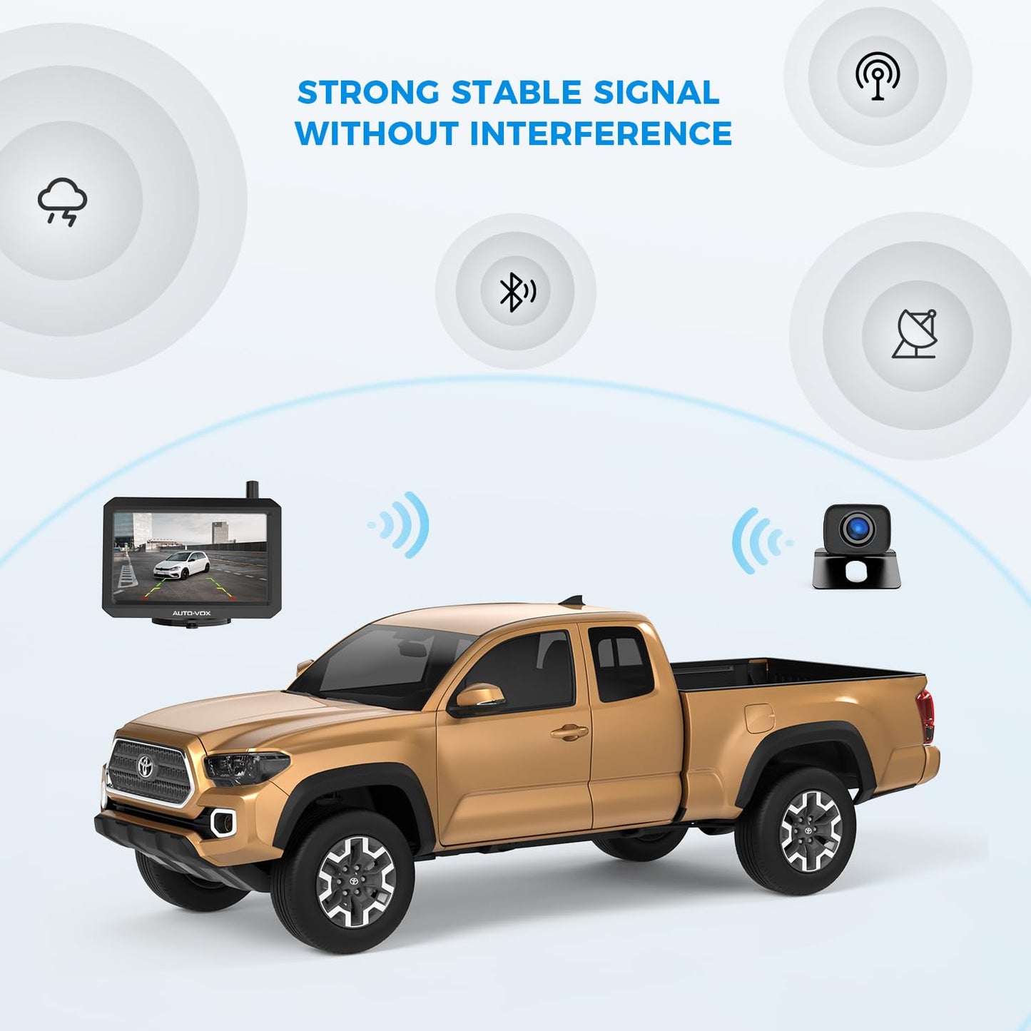 AUTO-VOX Wireless Backup Camera W7-5" Monitor Stable Digital Signal Back Up Camera for Car, Pickup, SUV, Van, Truck - Easy Install Rear View Camera with Night Vision & Waterproof & DIY Guide Lines