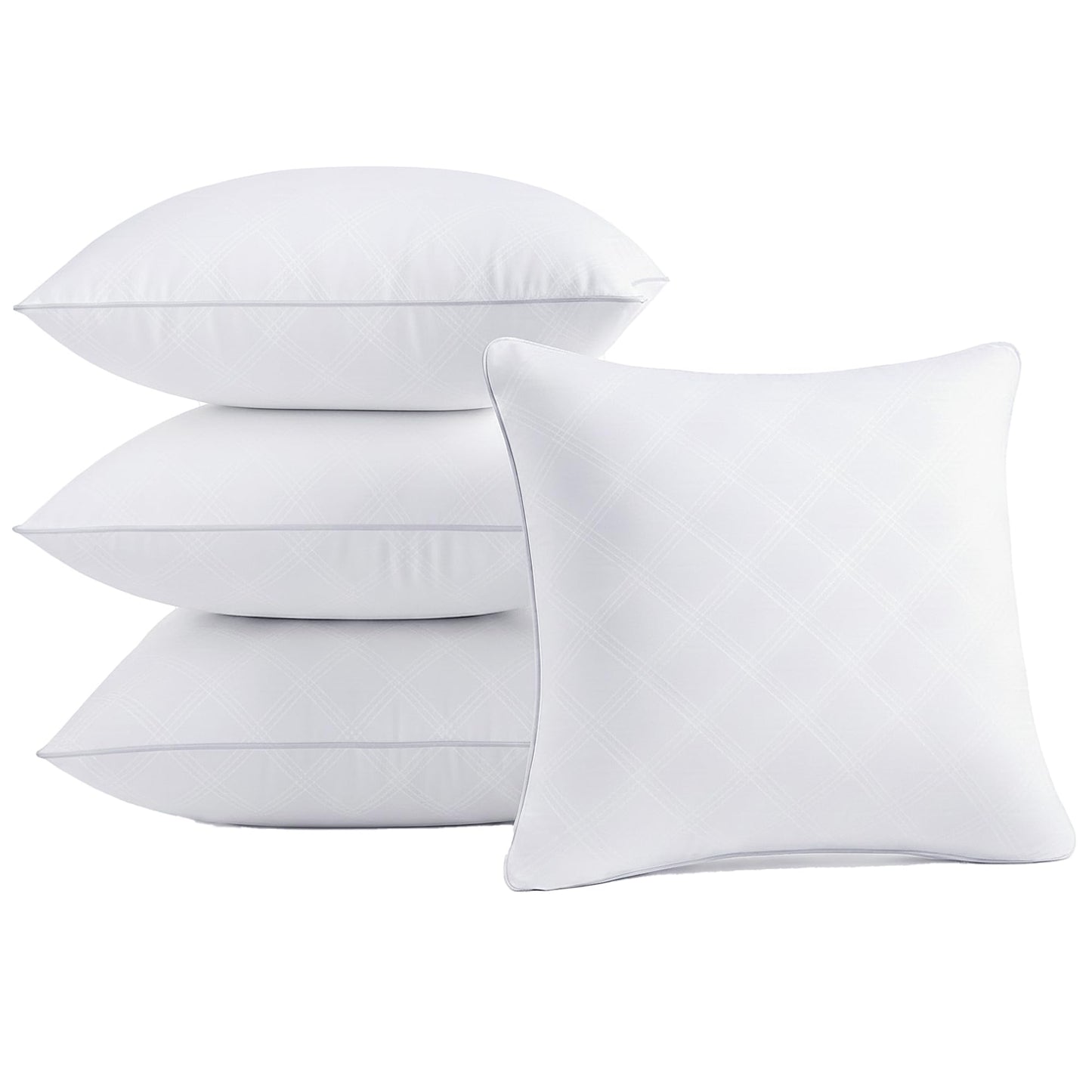 Oubonun 20x20 Inches Pack of 4 Throw Pillows Inserts, White Square Cushion Inner Soft Fluffy Plump Stuffer Pillows Inserts for Sofa Bed Couch