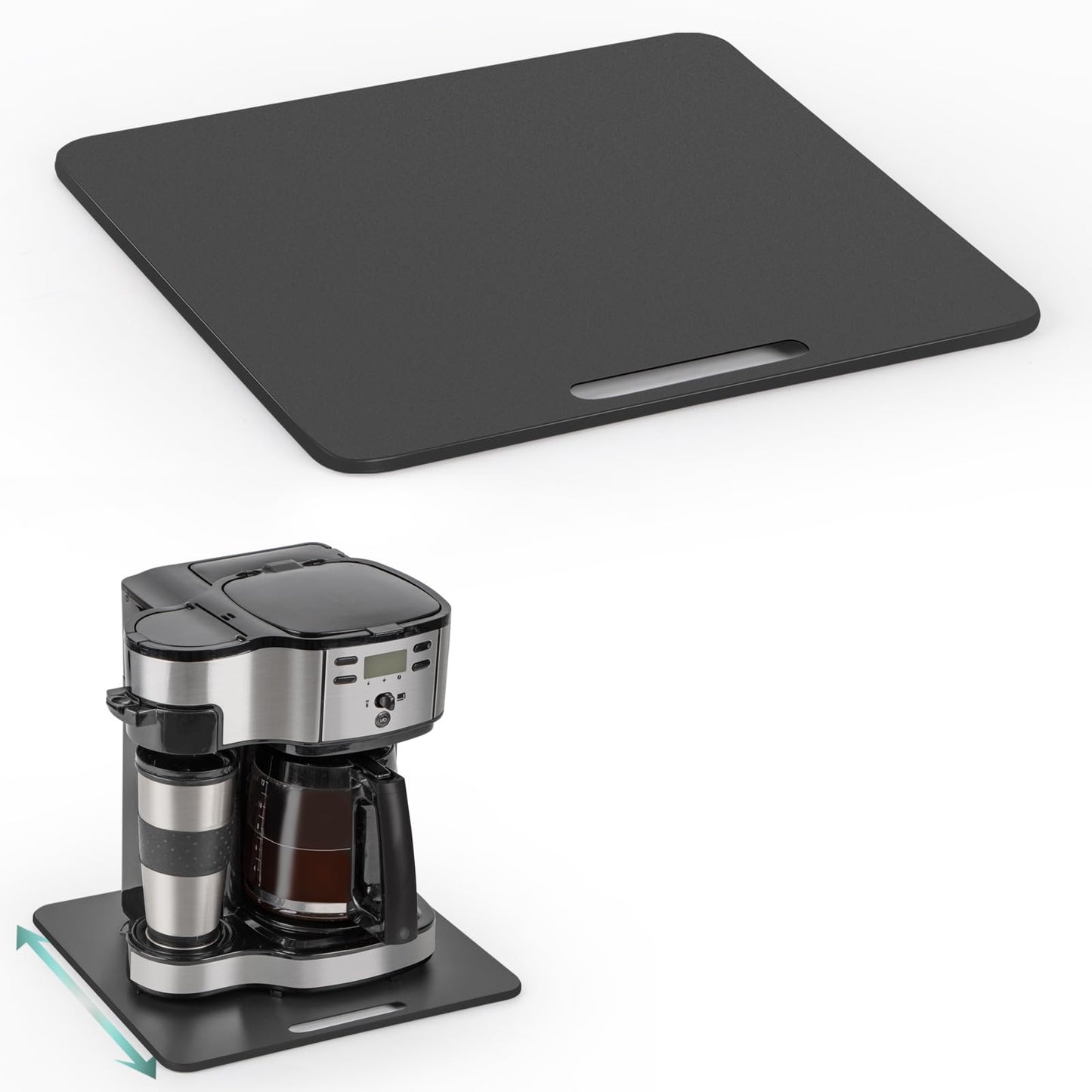 ANBOXIT Metal Appliance Slider, Sliding Tray for Coffee Maker,360° Effortless Movement,Small Appliance Rolling Tray for Counter, Coffee Pot Slider, Wide - Medium (13"D x 14"W)