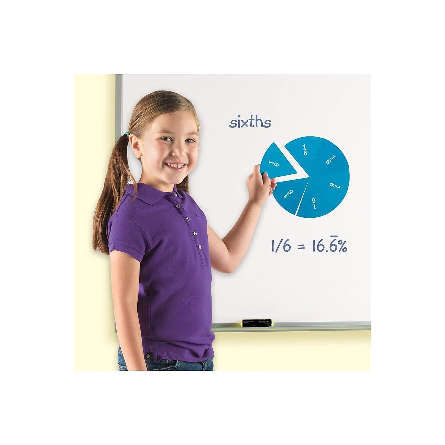Learning Resources LER1616 Doublesided Magnetic Fraction Circles, Multi