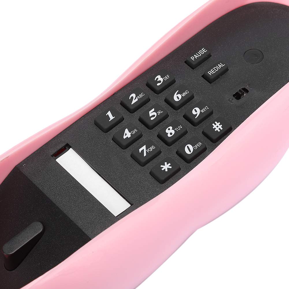 UPALDHOU Pink Lips Shape Desktop Landline Phone, European Style Home Telephone for Home Desk Telephone (Pink)