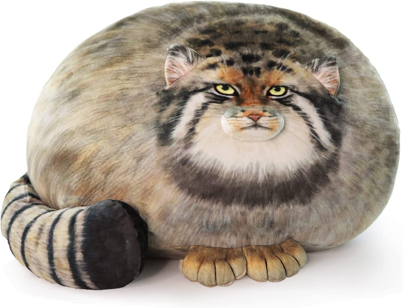 Pallas Cat Plush Body Pillow, Cute Steppe Kitten Stuffed Animal Soft Plushie, Big Throw Pillow Doll Toy Gift for Girls Boys Girlfriend