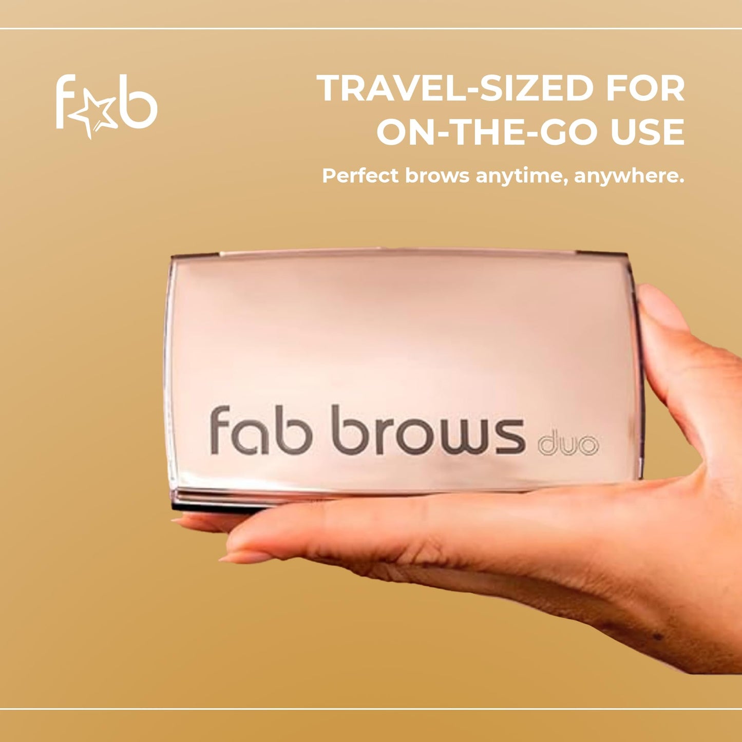 Fab Brows Duo Eyebrow Kit, Ultimate Brow Kit with Compact Powder Mirror and Eyebrow Shaper, Waterproof Eye Makeup Contour Palette Set for Eyebrow, Eyebrow Cosmetics, (Dark Brown/Chocolate Brown)