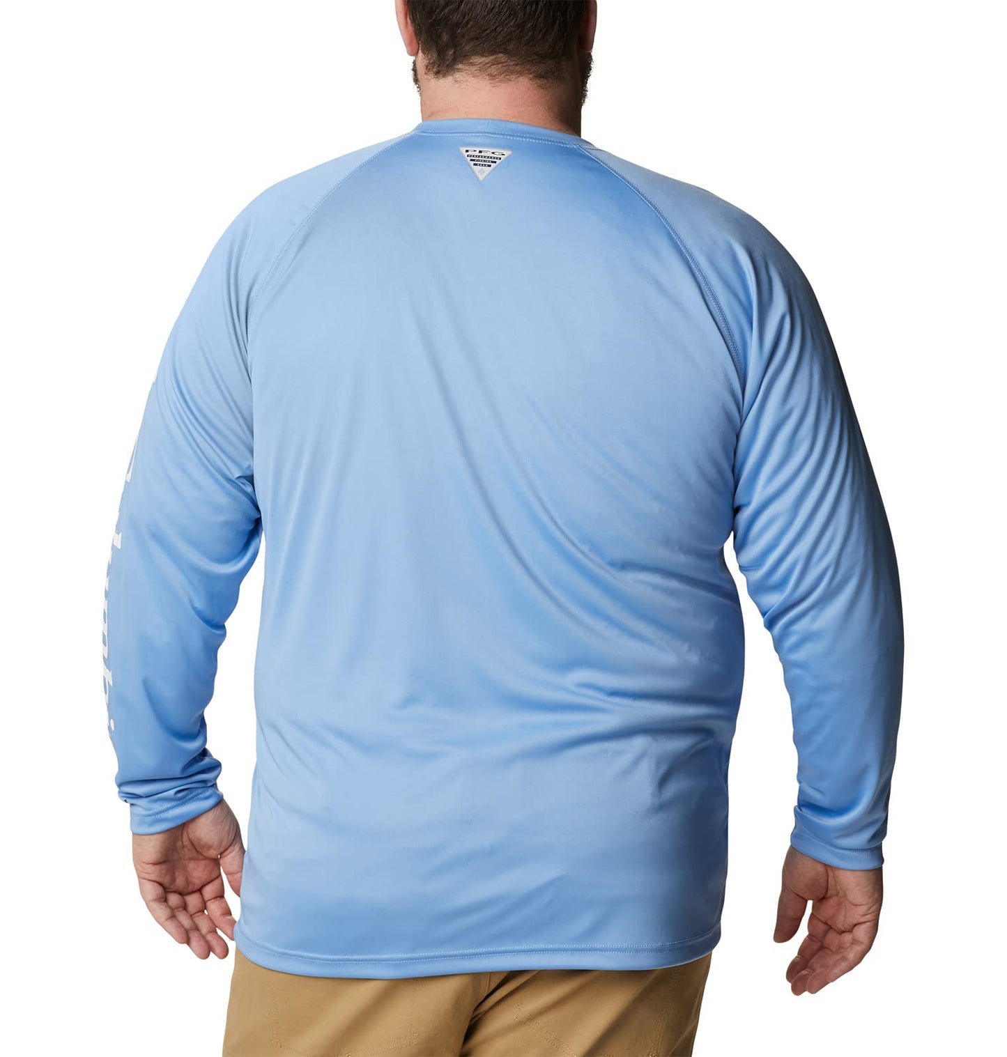 Columbia Men’s Pfg Terminal Tackle Long Sleeve Tee, White Cap/White Logo, Large