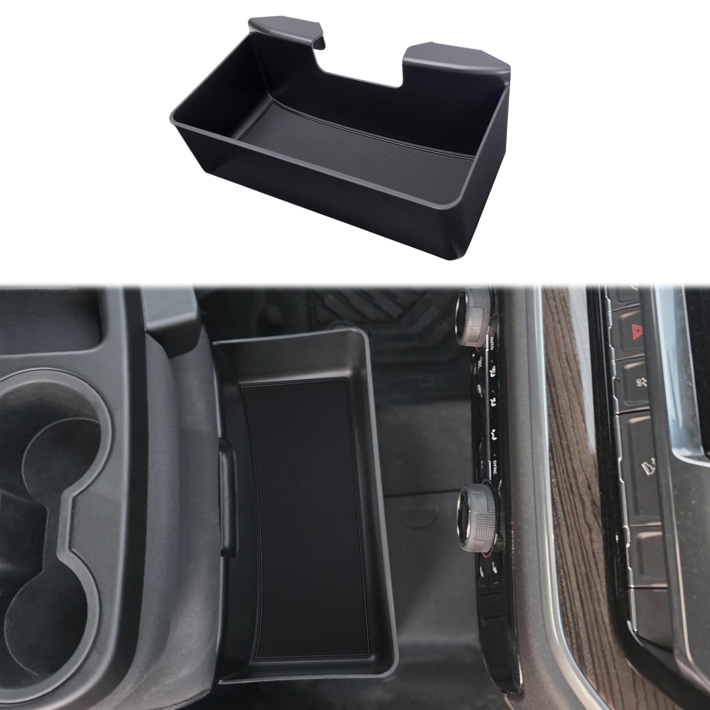 JKCOVER Center Console Hanging Organizer Box Compatible with 2019-2025 Chevy Silverado/GMC Sierra 1500 and 2020-2025 Chevrolet Silverado/Sierra 2500HD 3500HD Accessories(Split-Bench Folding Seat Only)
