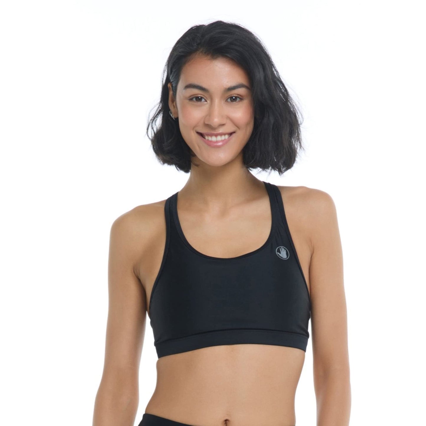 Body Glove Women's Standard Equalizer Medium Support Bikini Top Swimwear, Black, Medium