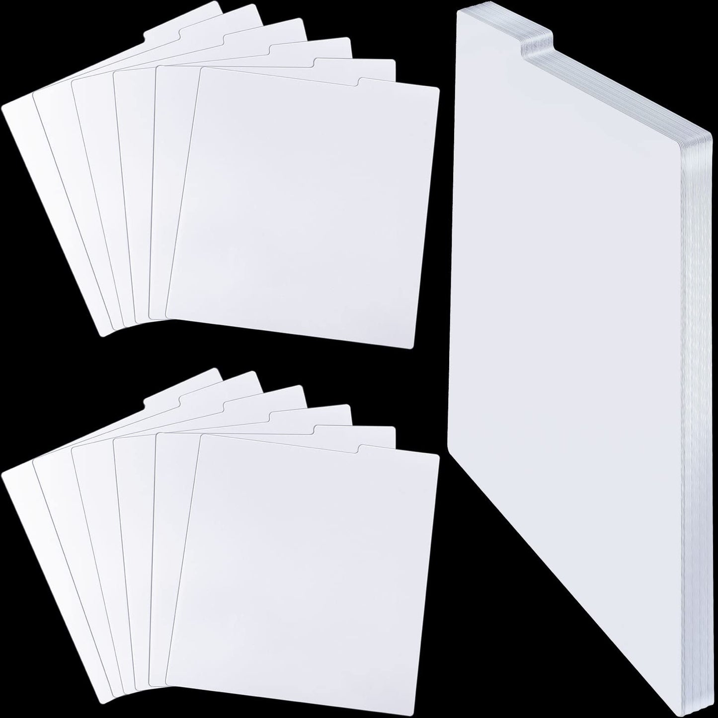 30 Pieces Vinyl Record Dividers Bulk 12.5 x 13.49 Inches Plastic Album LP Vinyl Record Accessories with Tabs for DVD Organization Protection,White