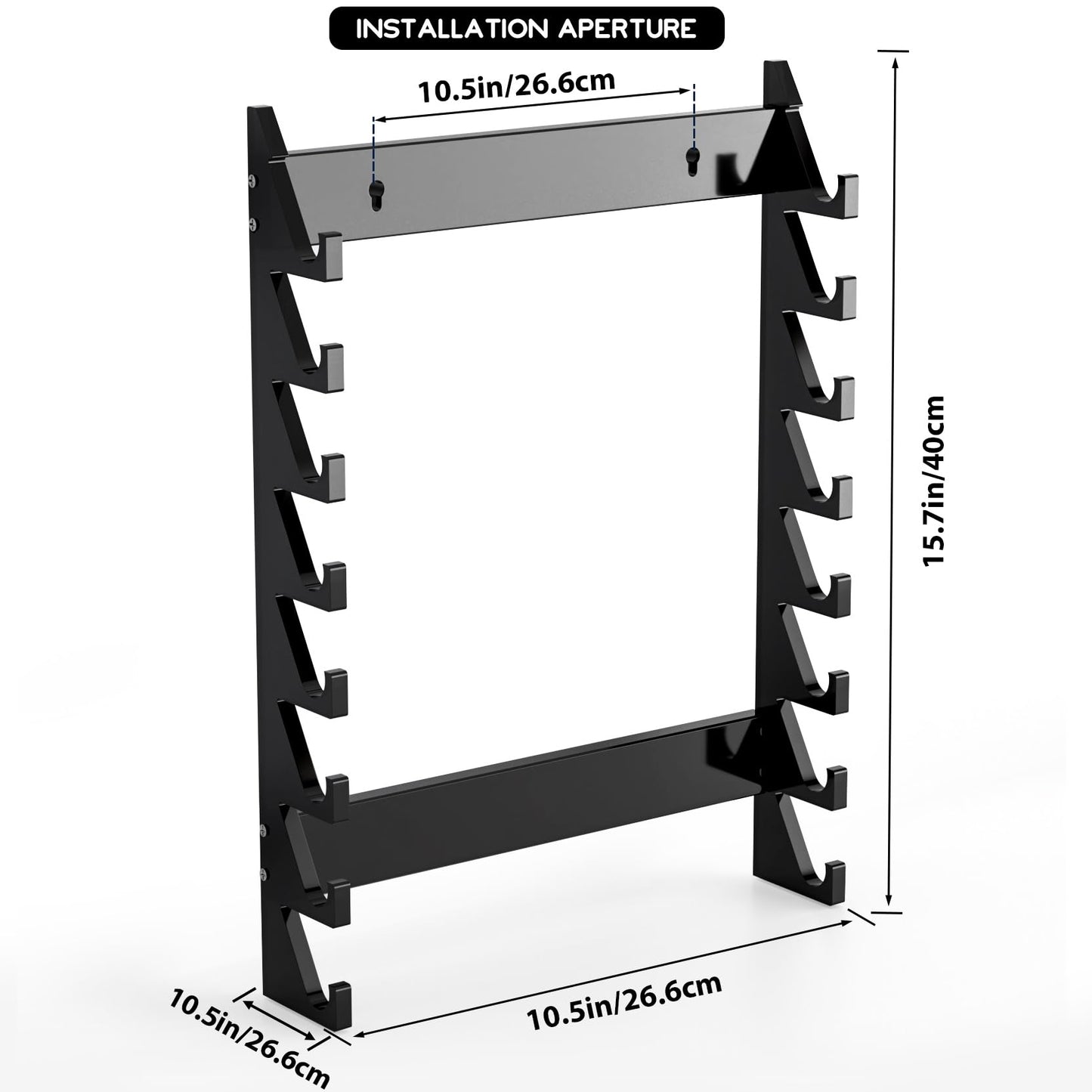 Facmogu Acrylic Drumsticks Holder, Drumsticks Display Stand for 8 Pair of Sticks, Drum Stick Holder for Drum Set, Wands & Lightsabers Collection, Wall Mounted Drumstick Rack Accessories (Bright Black)