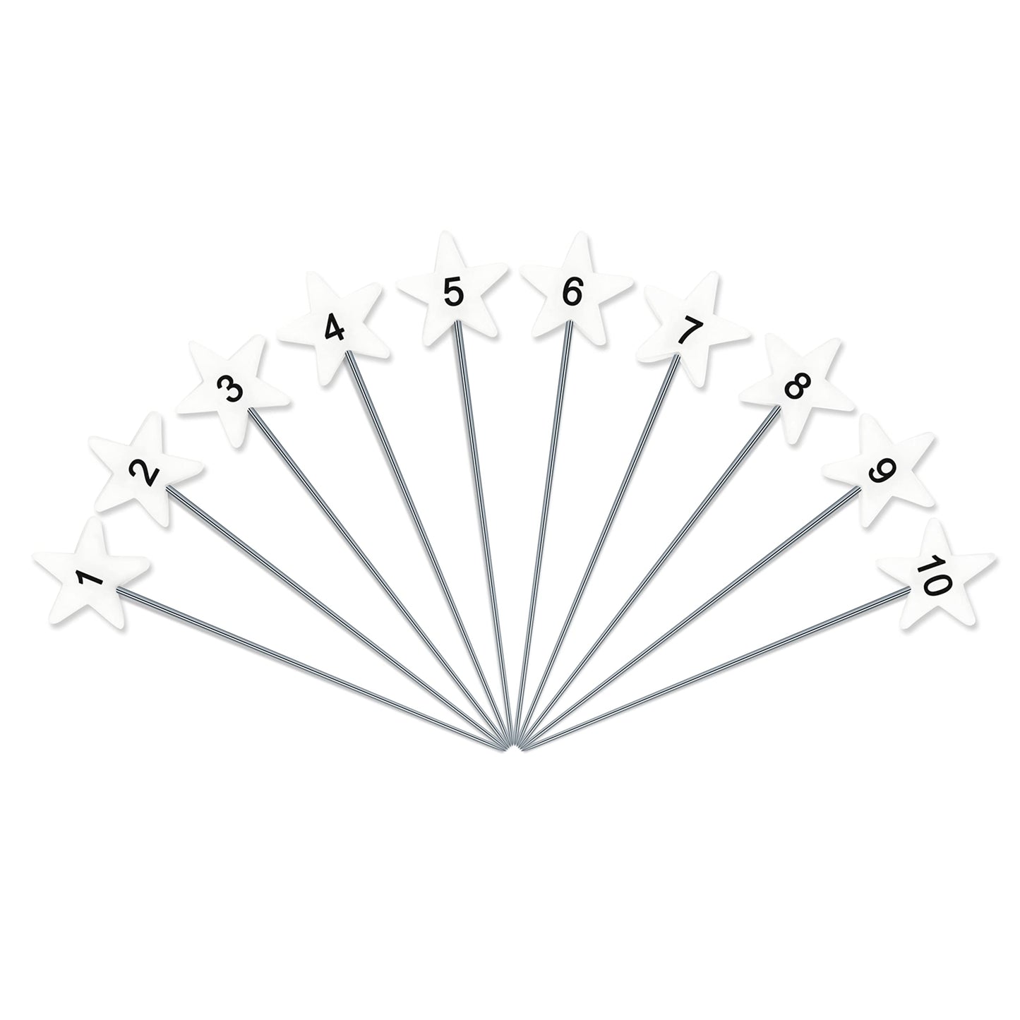 Dritz 3019 Flat Head Numbered and Directional Pins (115-Count), White