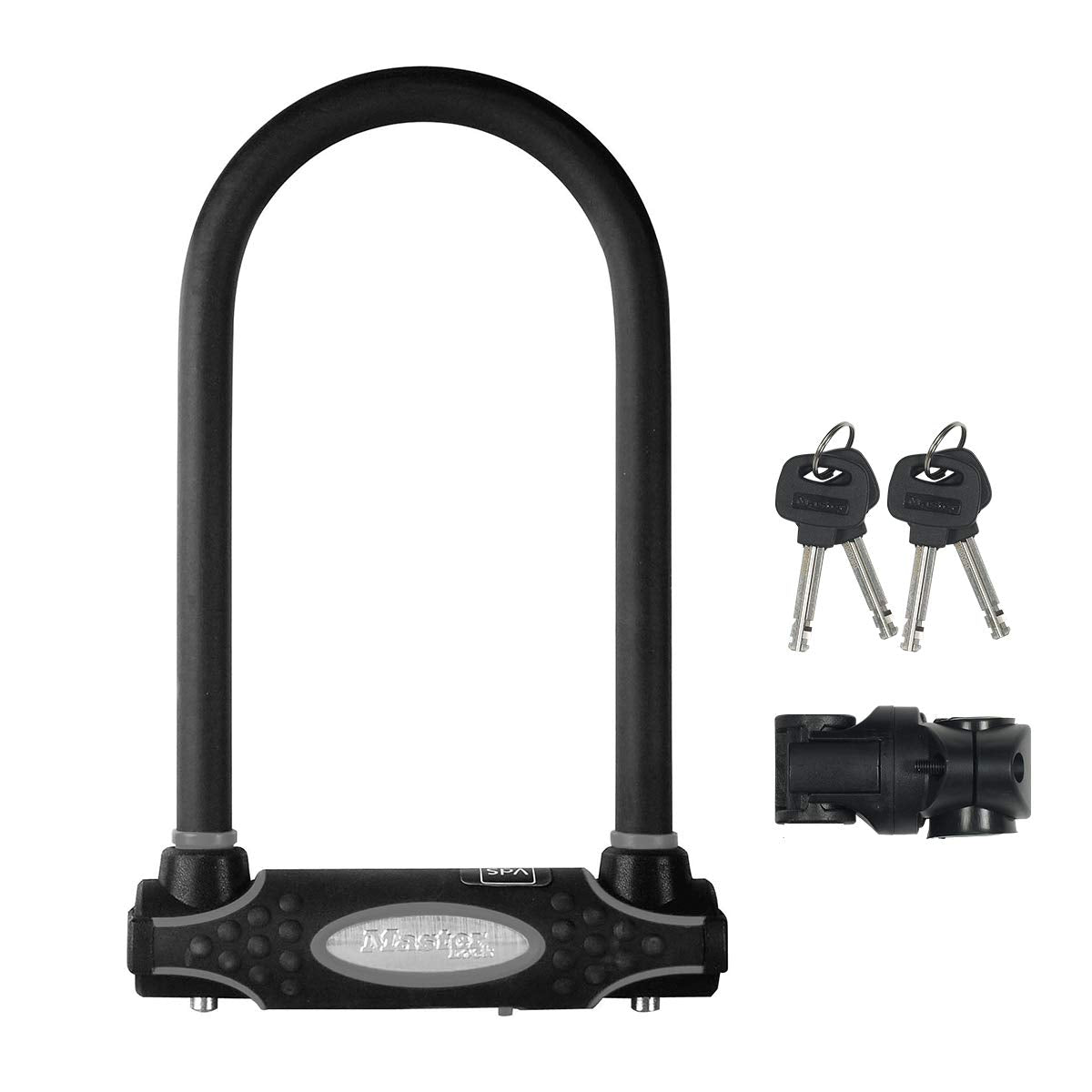 Master Lock Black Bike Lock with 2 Keys, U-Lock for Bicycles and Other Outdoor Equipment, Bike Locks Heavy Duty Anti-Theft Lock for Motorcycles, Scooters, 8195EC