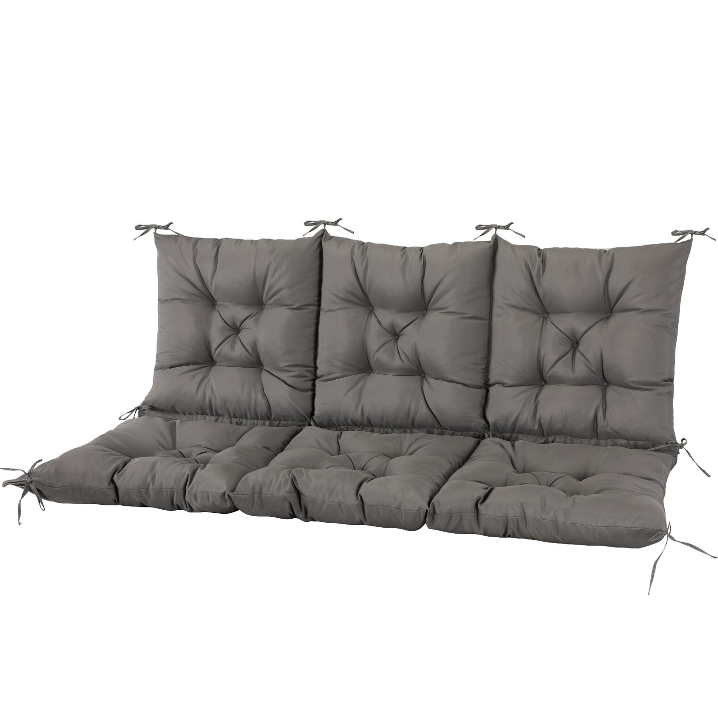 3 Seat Cushion for Outdoor Swing - 60x40 inches, 4" Thick Porch Swing Cushions with Ties and Storage Bag, Soft Bench Replacement Cushions for Patio, Outdoor, Backyard and Garden (Dark Gray)