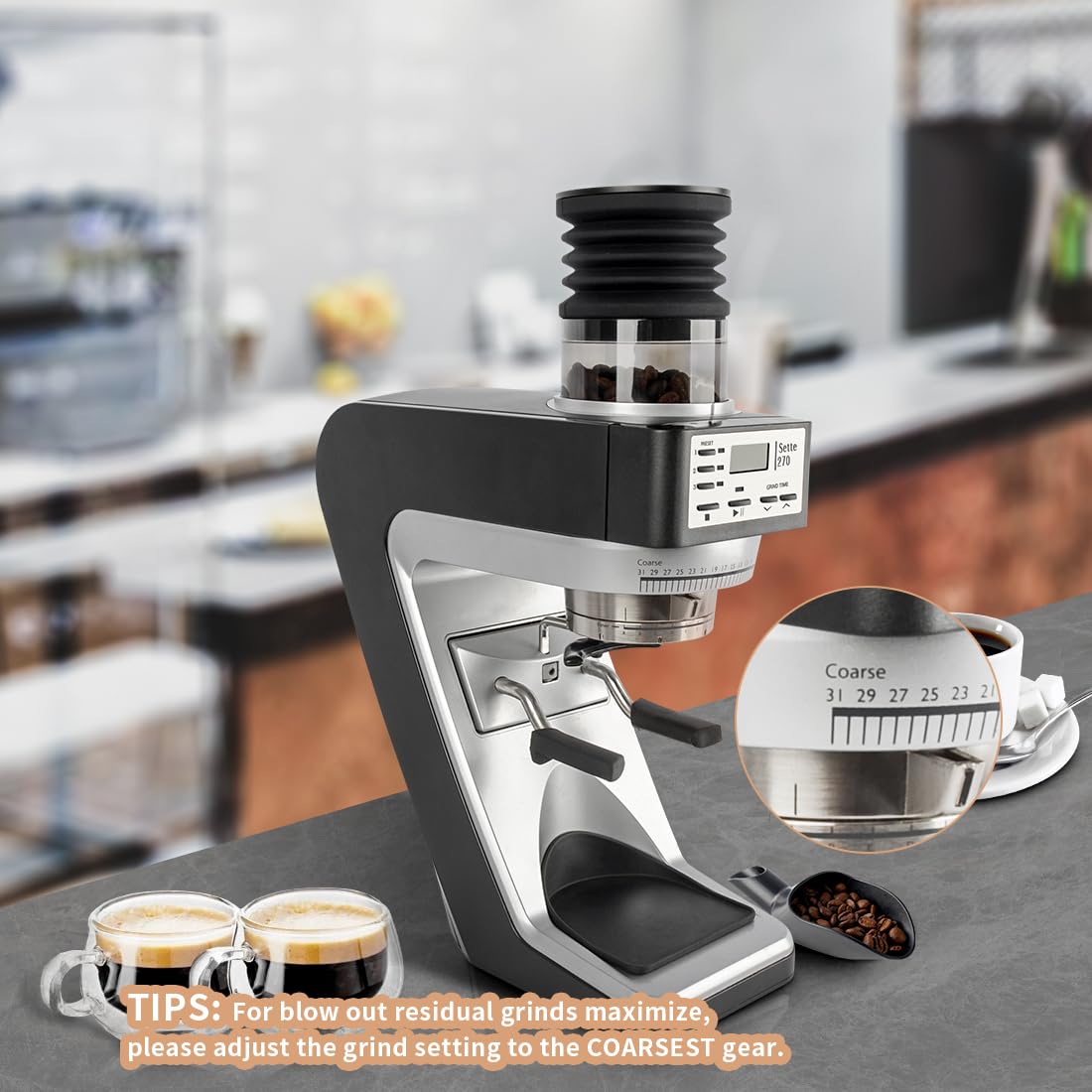 Coffee Grinder Cleaning Tools Single Dose Hopper and Silicone Bellows Clear PC Advanced Add-On Part Compatible with Baratza Sette Grinder