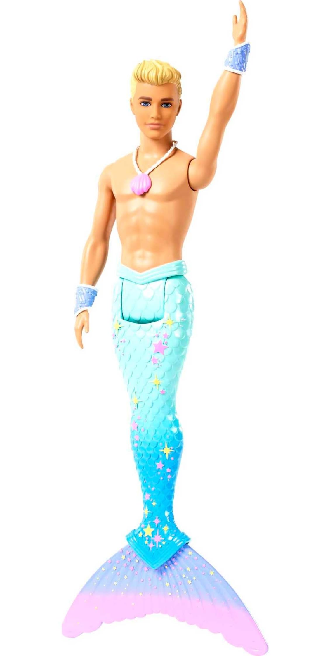 Barbie Dreamtopia Merman Doll, approx. 12-inch with Blue Rainbow Tail and Blonde Hair, for 3 to 7 Year Olds