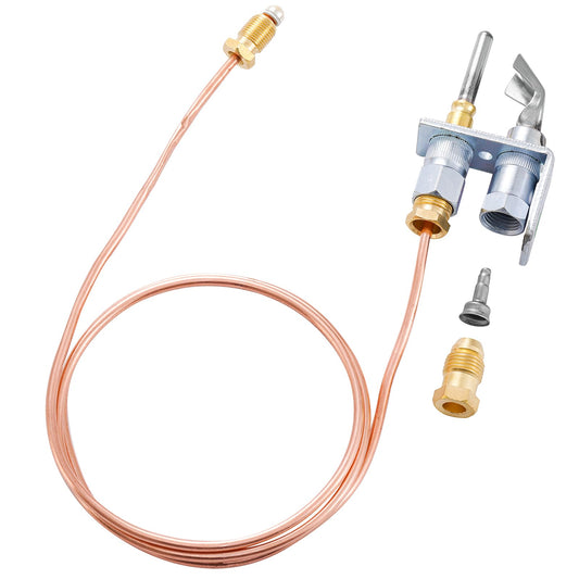 Q314A4586 Pilot Burner Assembly, Pilot Burner Flame Head and Thermocouple, Natural Gas and Propane Pilot Burner with Thermocouple Kit for Gas Furnaces Boilers Water Heater