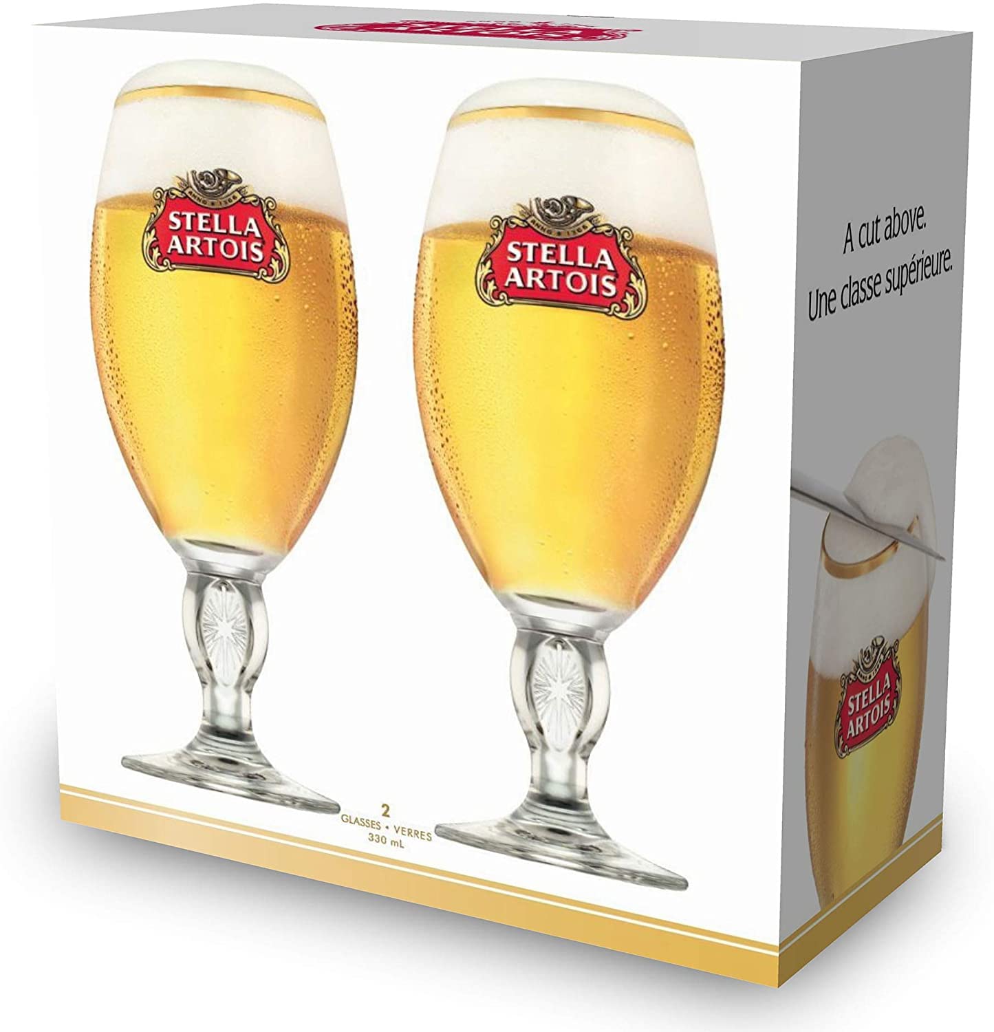 STELLA ARTOIS 2-Pack Beer Glasses, 500ml Capacity, Chalice Style