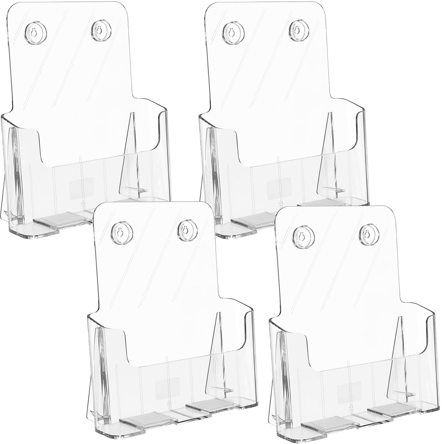 MaxGear Brochure Holder 8.5x11 inch, Acrylic Literature Holders Clear Flyer Holder Pamphlet Holder Rack Card Holder Plastic Booklet Acrylic Display Stand for Magazine, Desk or Wall Mount, 4 Pack
