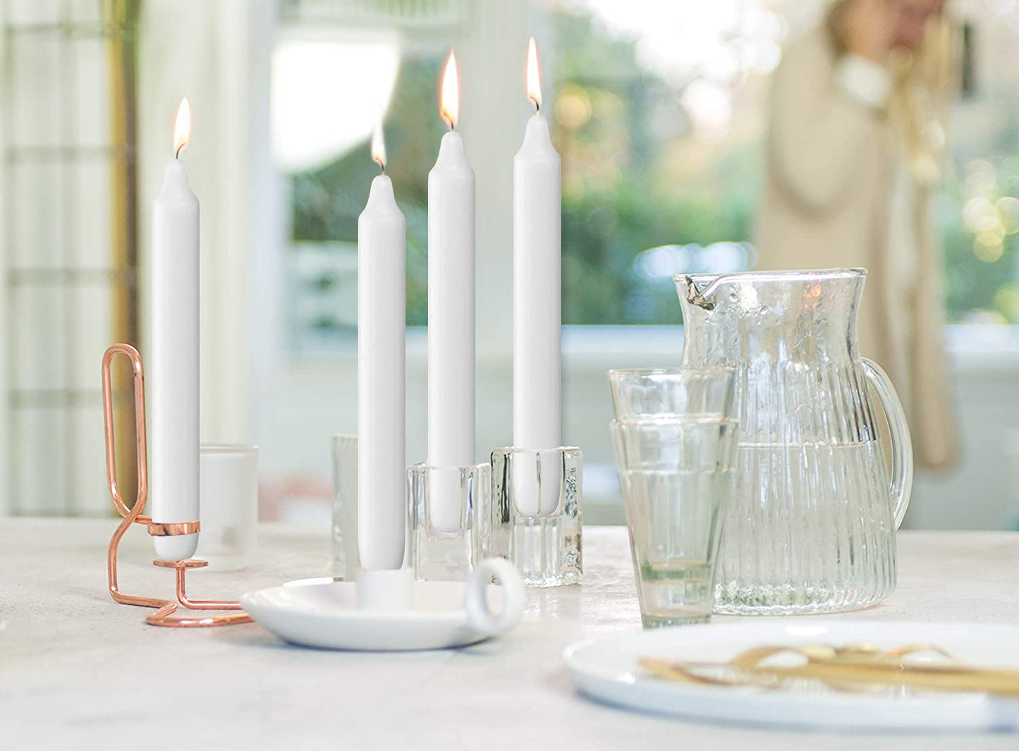 BOLSIUS White Household Candles 7 Inch Dinner Candlesticks - 45 Count Bulk Pack - 6+ Hours Clean Burning - Premium European Quality - Shabbat Candles - No Palm Oil - 0% Animal Fat - Emergency Candles