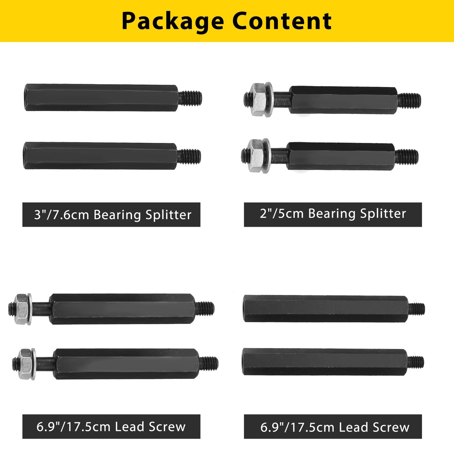 Acymner 14PCS Bearing Separator Puller Set | Heavy Duty 5-Ton Capacity Bearing Puller Set, Wheel Hub Axle Puller Set, 2" and 3" Bearings Splitters Puller Kit