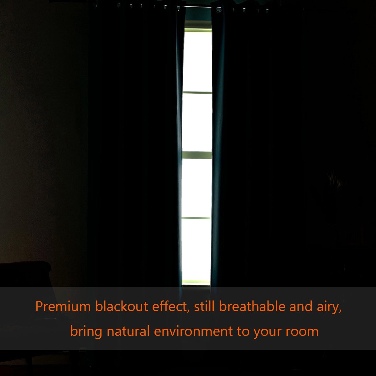 Extra Wide Blackout Curtain for Living Room Thermal Insulated Light Blocking Room Darkening Grommet Curtain Drapes for Patio Door/Bedroom/Home Theater, 100" Wide by 84" Long, 1 Panel, Black