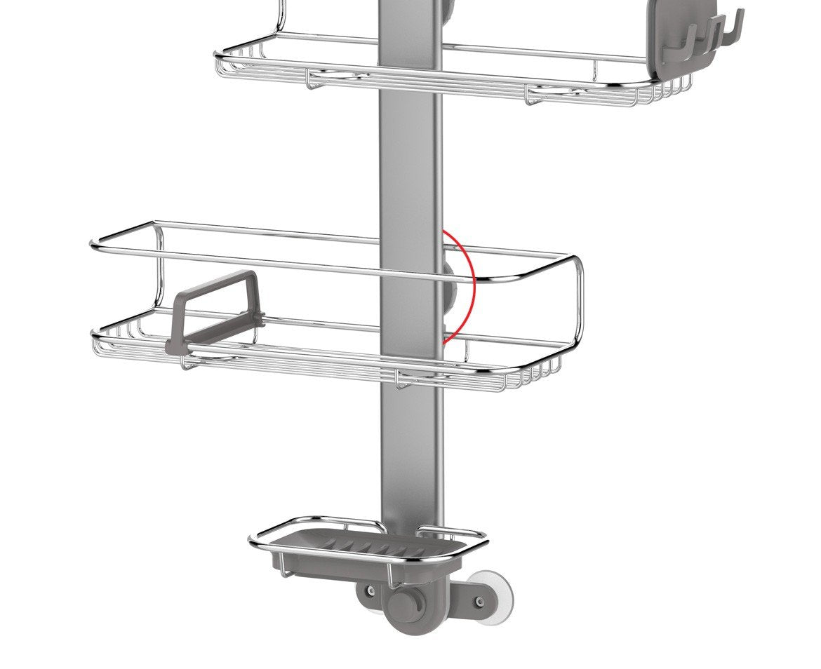 simplehuman Medium Adjustable Shower Caddy, Stainless Steel and Anodized Aluminum
