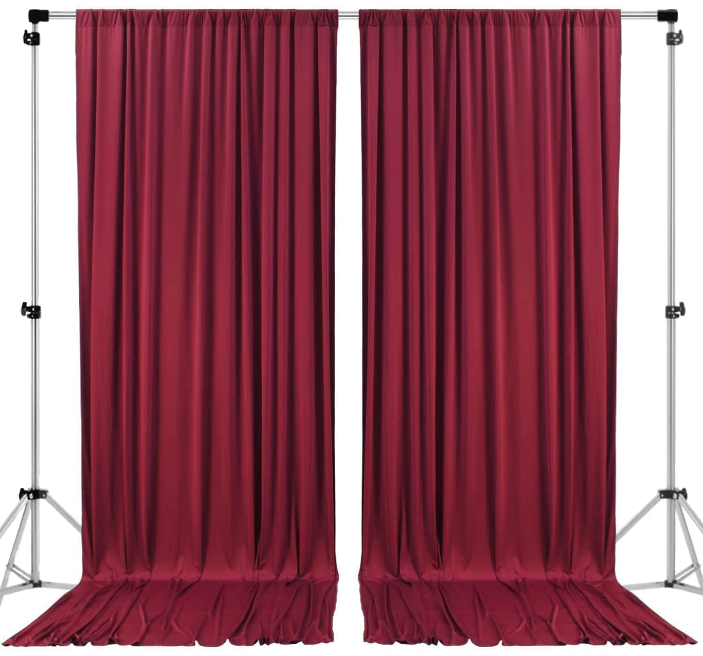 AK Trading CO. 10 feet x 10 feet Polyester Backdrop Drapes Curtains Panels with Rod Pockets - Wedding Ceremony Party Home Window Decorations - Burgundy (DRAPE-5x10-BURGUNDY)