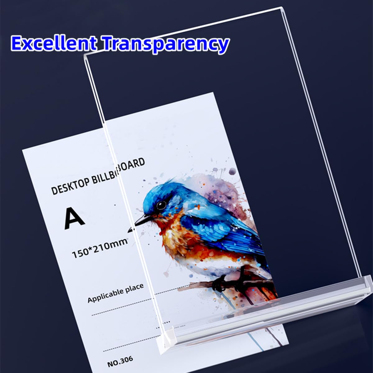 A4 Acrylic Sign Holder, 6 Pack T-Shape Double-Side Menu Holders, Clear Perspex Display Stand for Office Hotel Store Restaurant School