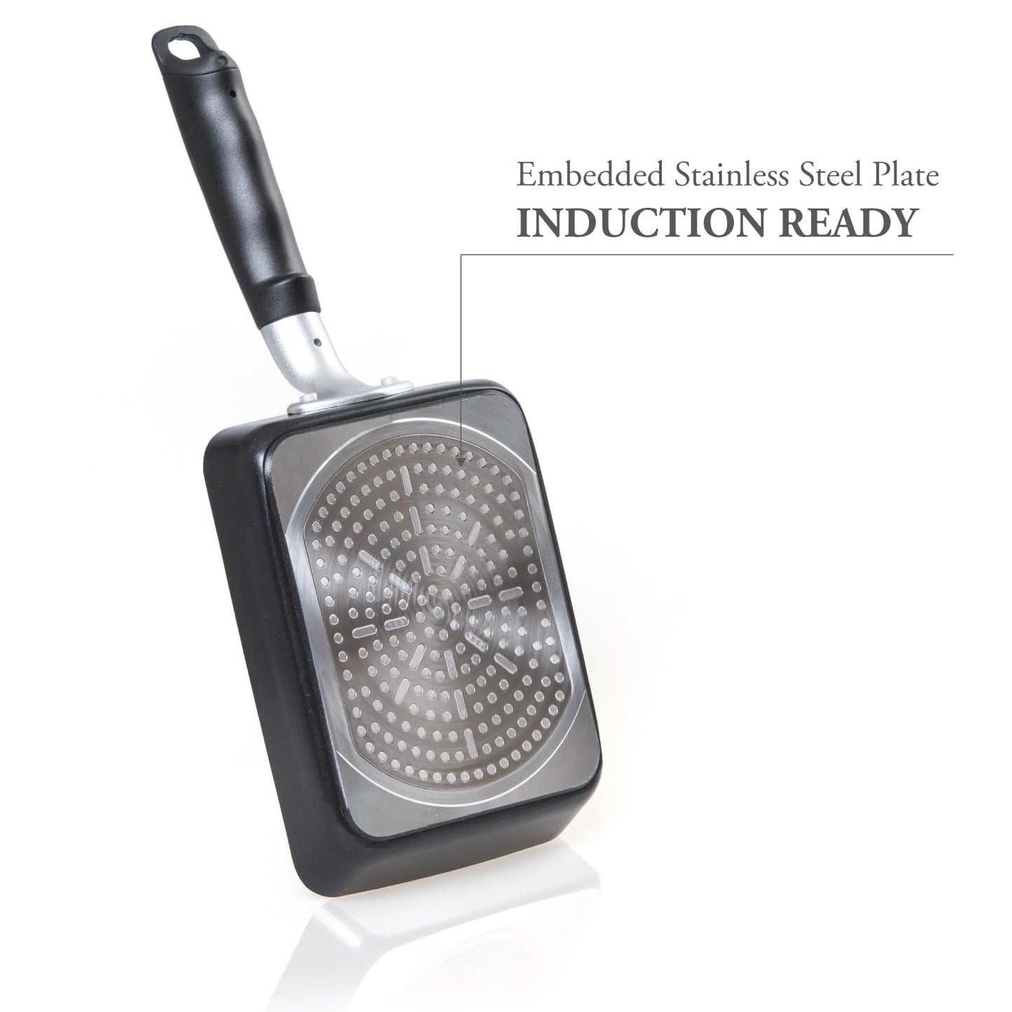 TECHEF - Tamagoyaki Japanese Omelette Pan/Egg Pan Skillet, PFOA-Free, Dishwasher Safe, Induction-Ready, Made in Korea (Black/Medium)