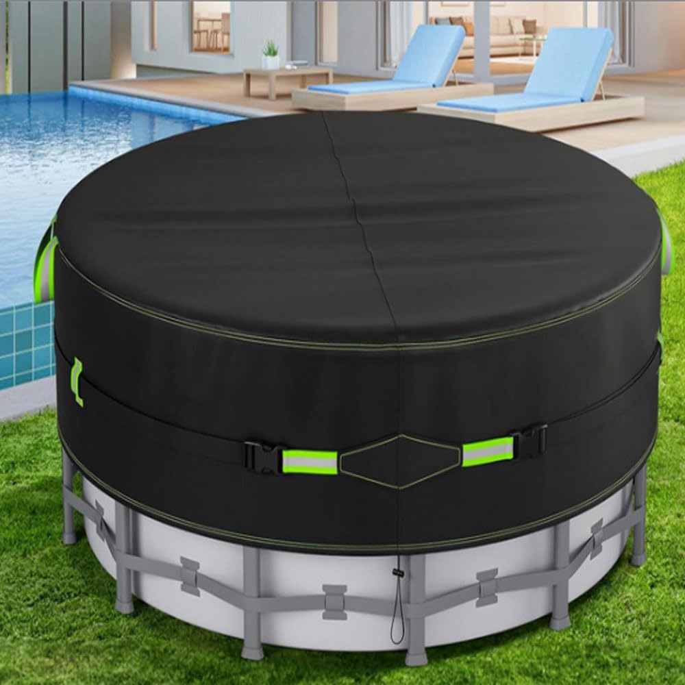 91 * 91 * 20 Inch 420 D Outdoor Heavy-Duty Protective Cover with Anti Light Strip and Ventilation Opening for Hot Tub Cover, Used Above Ground Swimming Pools Bathtubs
