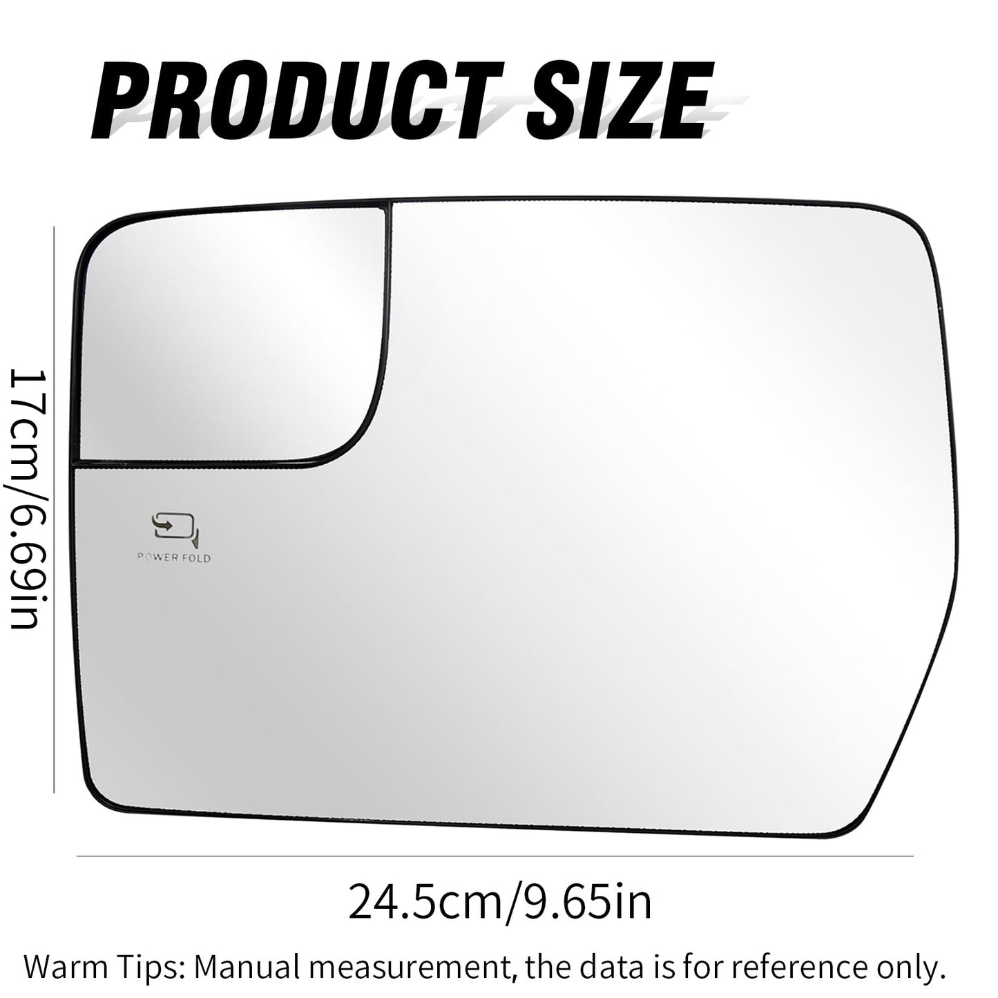 Saihisday BL3Z17K707E Driver Left Side Heated Mirrors Glass, Replacement for Ford F Series 150 2011 2012 2013 2014, Replaces BL3Z17K707E