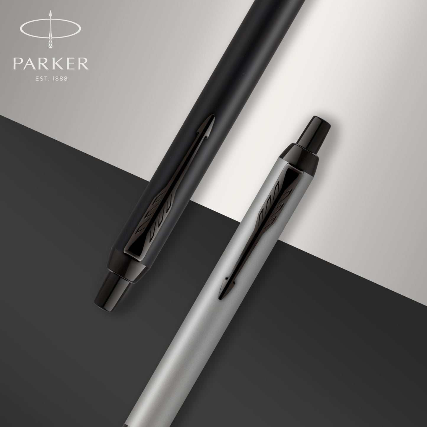 Parker IM Ballpoint Pen, Brushed Metal with Medium Point Black Ink Refill (1975559), ‎1 Count (Pack of 1)