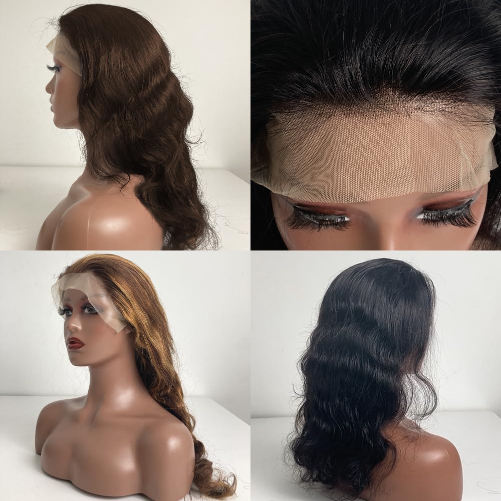Chocolate Brown Lace Front Wig Human Hair 20 Inch 13x4 Body Wave Lace Front Wigs for Black Women Human Hair Pre Plucked 150% Density Brown Perruque Femme Humain Naturel #4