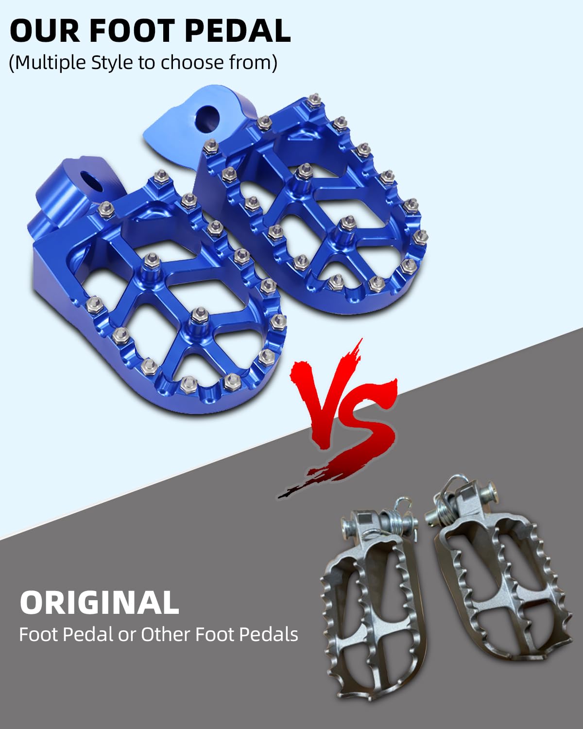 JFG RACING Dirt Bike Foot Pegs,CNC Motorcycle Rest Pedal Footpegs for YZ65 18-23/YZ85 02-23/YZ125 97-24/YZ250 98-24/YZ250F 01-23/WR250F 01-24/YZ450F WR450F 03-23/YZ125X YZ250X YZ250FX YZ450FX-Blue