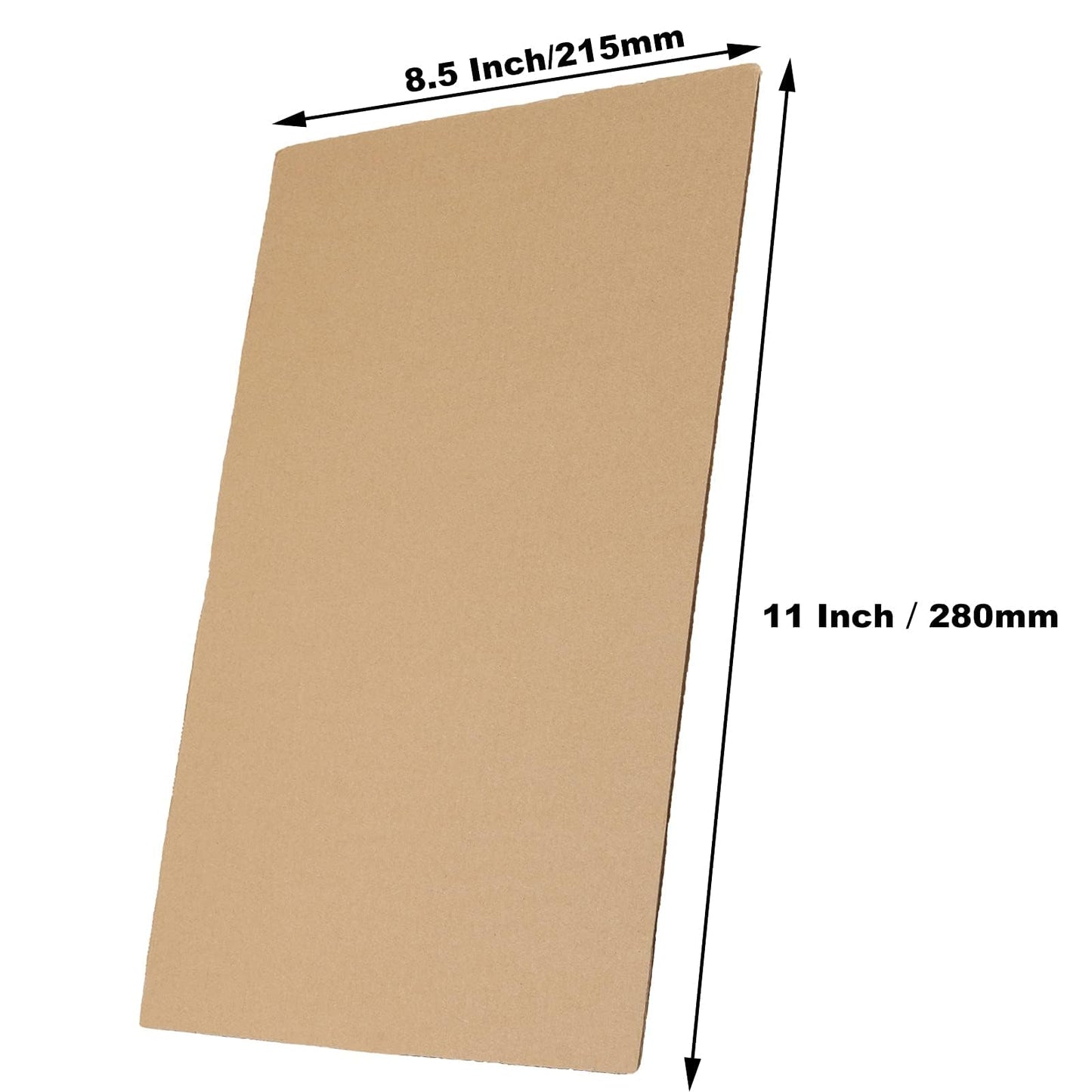 SHEUTSAN 100 Pack 8.5 x 11 Inch Brown Corrugated Cardboard Sheets, Brown Flat Cardboard Sheets for Albums Cover, Scrapbooking, Documents Prints Backing