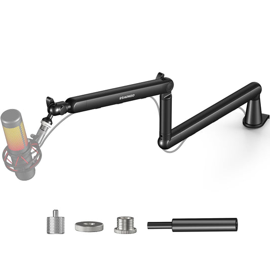 Microphone Arm,Aokeo AK-55 Desk Low Profile Adjustable Mic Boom Arm Stand,Suitable For Blue Yeti,Snowball iCE, HyperX QuadCast,SoloCast,Elgato Wave,Etc