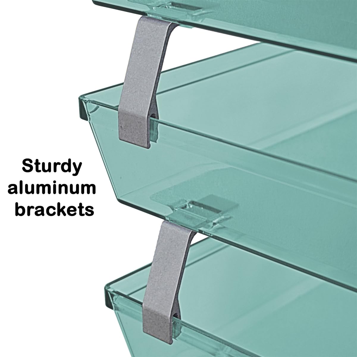 Acrimet Facility 4 Tier Letter Tray, Side Load, Letter Size/A4, Desktop File Organizer, Plastic (Clear Green)