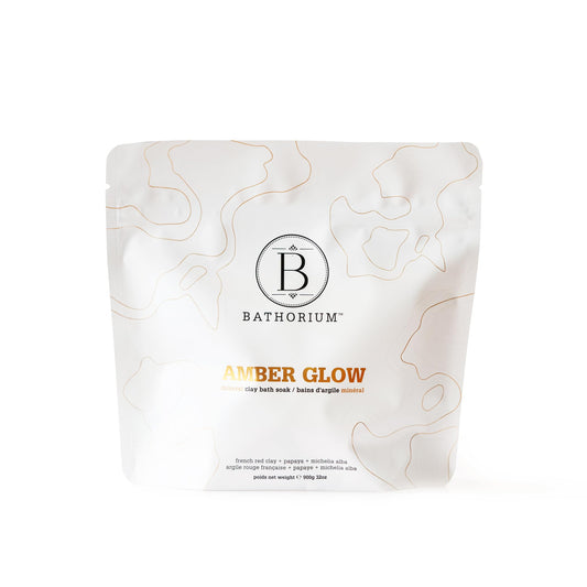 Bathorium Amber Glow Clay Mineral Soak – Bath Soak with French Pink Clay & Mineral-Rich Salts, Enriched with Organic Vanilla & Bergamot, Soothes & Revitalizes Skin, Approximately 3 Baths, 900g