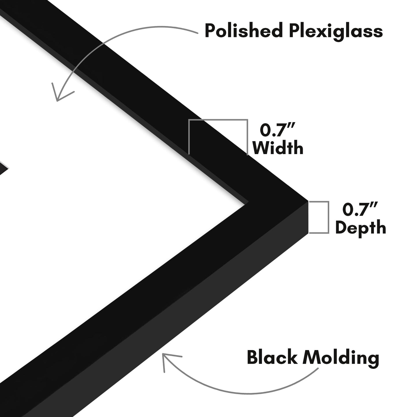 Americanflat 20x26 Picture Frame with Polished Plexiglass - Use as 11x14 Frame with Mat or Display 20x26 Photo Without Mat - Streamline Collection - Thin Border Picture Frames for Wall - Black