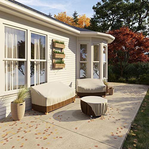 Amazon Basics 2-Seater Outdoor Patio Bench Cover, Beige/Tan