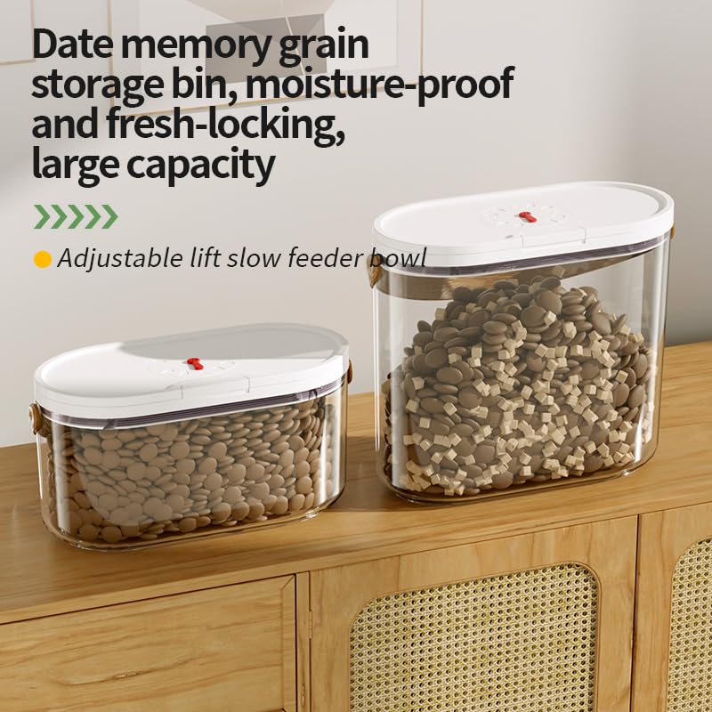 EPWIOR Pet Food Storage Container with Scoop, Flip-up Lid Airtight Container Transparent Dog Food Storage with for Cat & Cat Food Air Tight Food Container (6L)