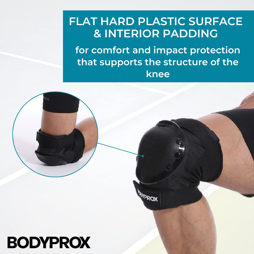 BODYPROX Knee Pads Elbow Pads Wrist Guards Set for Skateboarding, Roller Derby, BMX Ride, and Inline Skating. (Medium)