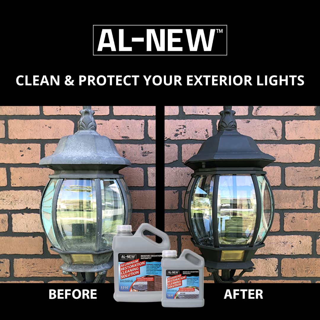 AL-NEW Aluminum Restoration Cleaning Solution | Clean & Restore Patio Furniture, Stainless Steel, and Other Household Metal Surfaces (32 Ounce Kit)