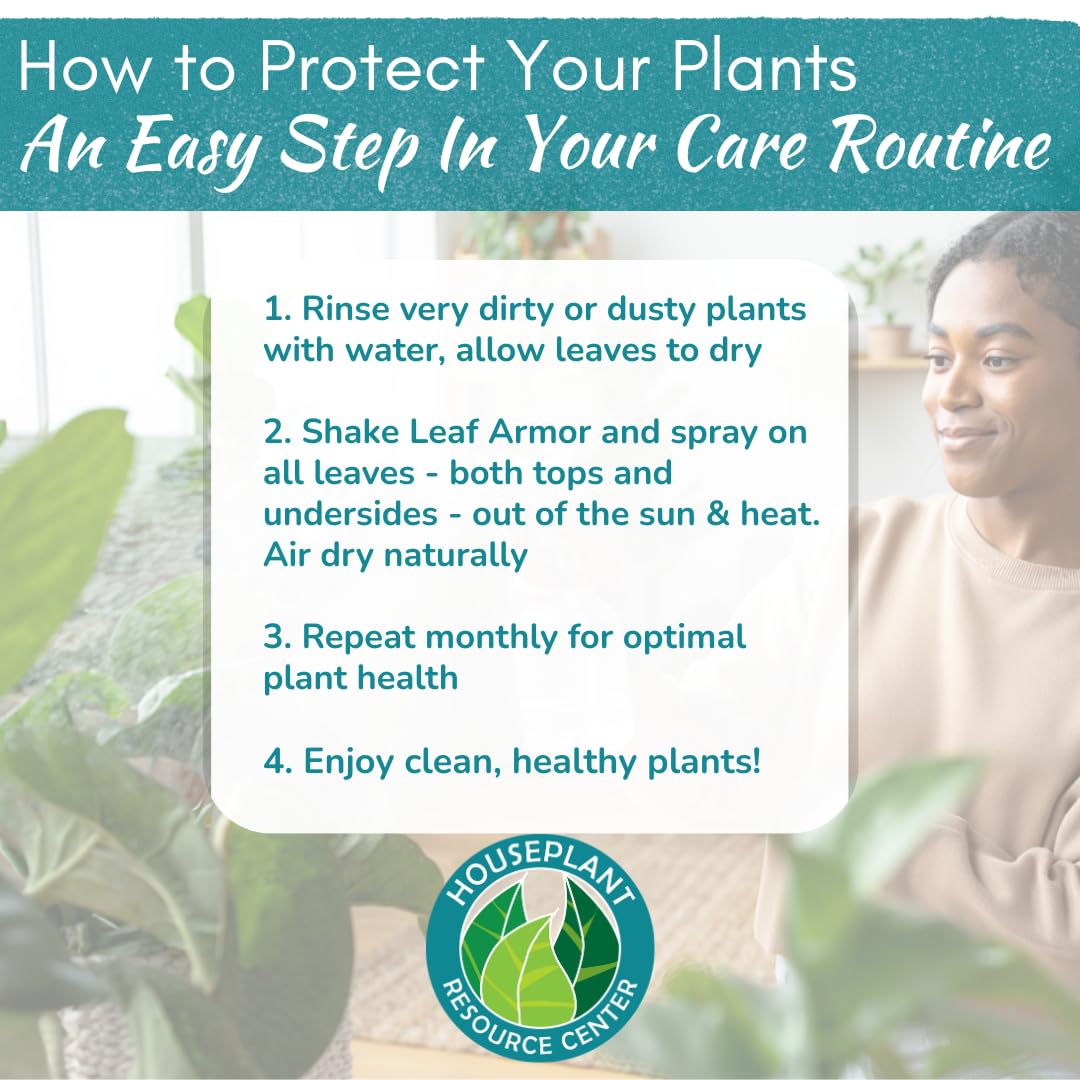 Leaf Armor Spray | Natural, Organic Protectant & Shine for Healthy Foliage on Fiddle Leaf Fig, Monstera & Other Houseplants | Safeguards Leaves from Dust & Debris | 8 oz