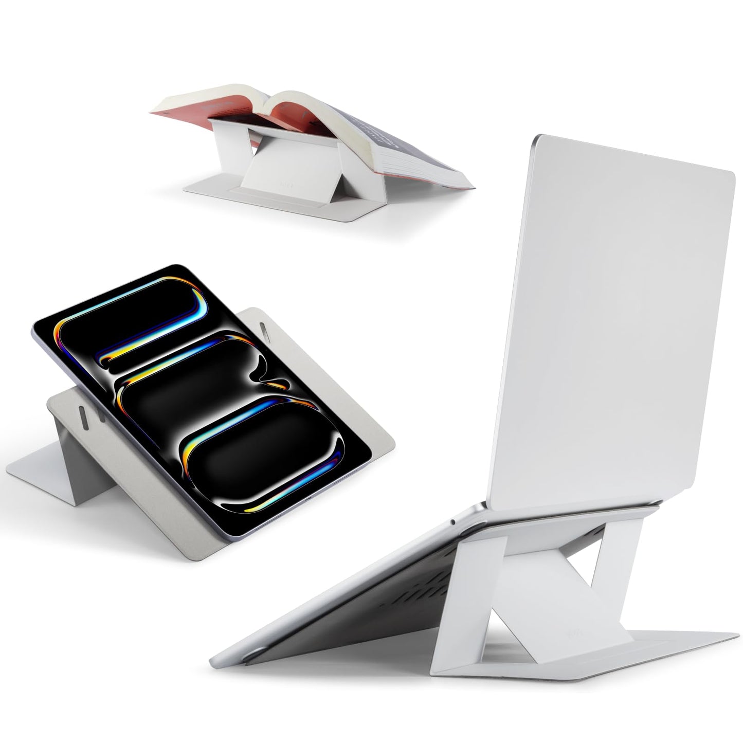MOFT Invisible Laptop Stand for Desk, Non-Adhesive Tablet and Laptop Riser, MacBook Stand with 2 Viewing Angles of 15°and 25°,Ergonomic Computer Stand Fits 7-11" Tablets&11-14" Laptops, Misty Cove