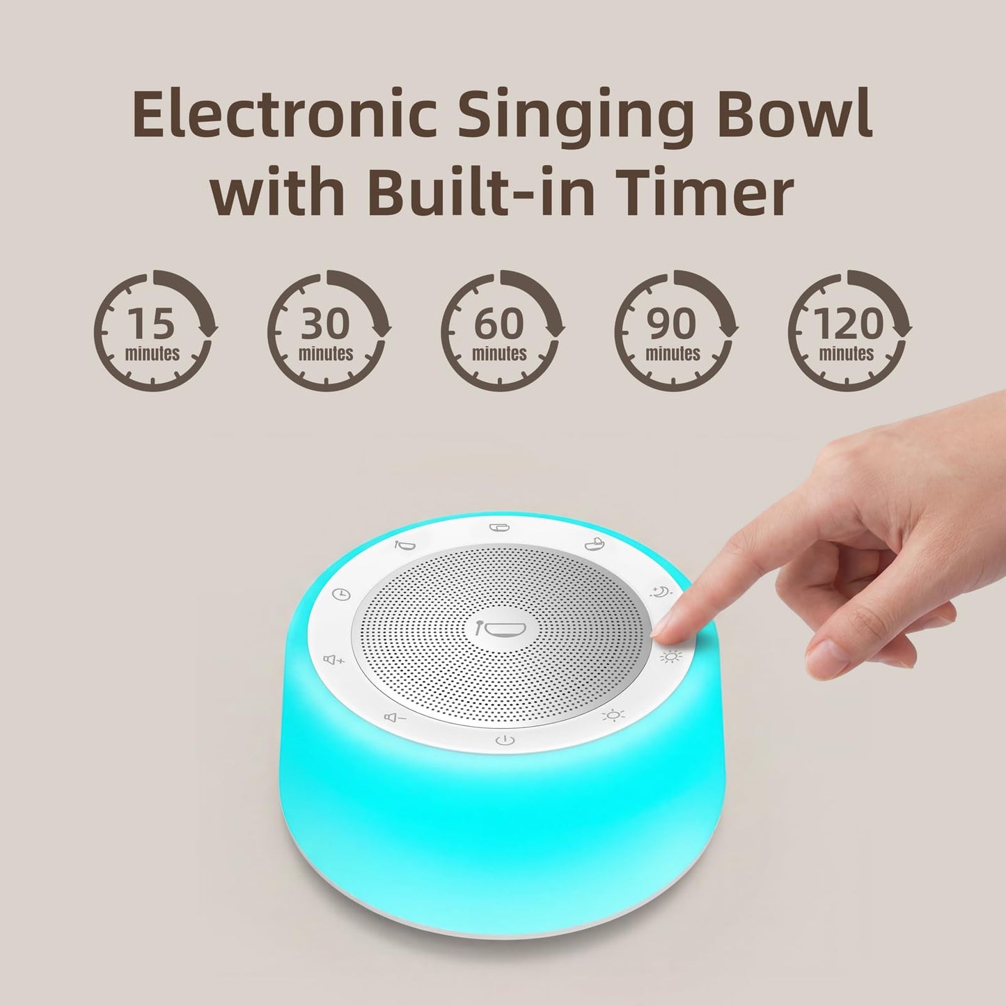 Tibetan Singing Bowls Machine - 11 Sound Bowls for Yoga, Meditation, Mindfulness, Healing, Chakra Healing and Stress Relief, Timer and Memory Features, Plug in