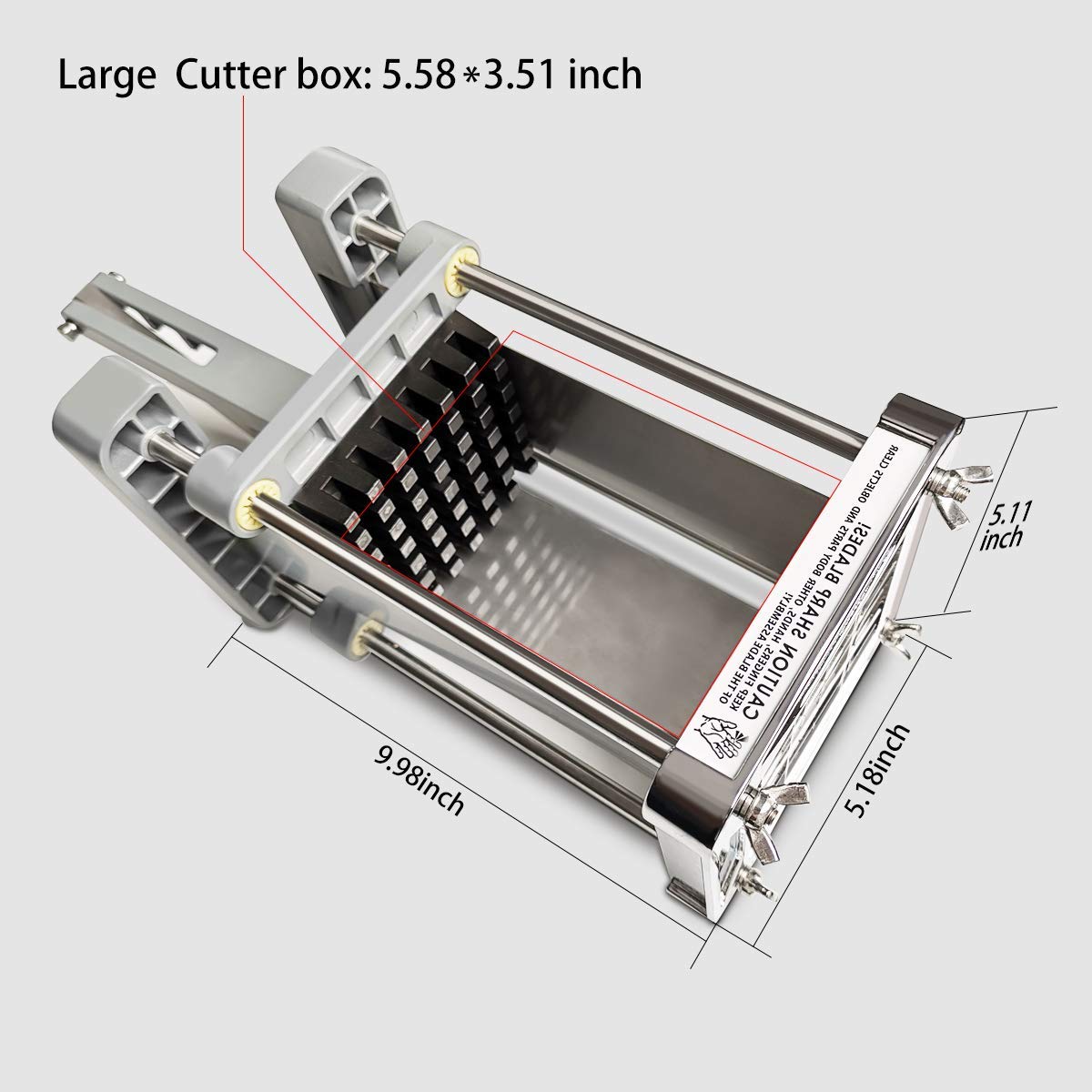 French Fry Cutter, SOPITO Professional Potato Cutter Stainless Steel Commercial Restaurant with 1/2-Inch Blade for Potatoes, Carrot and More