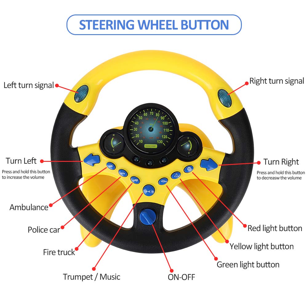 Facaily Copilot Simulated Steering Wheel Toy Children's Educational Sounding Toy Small Steering Wheel