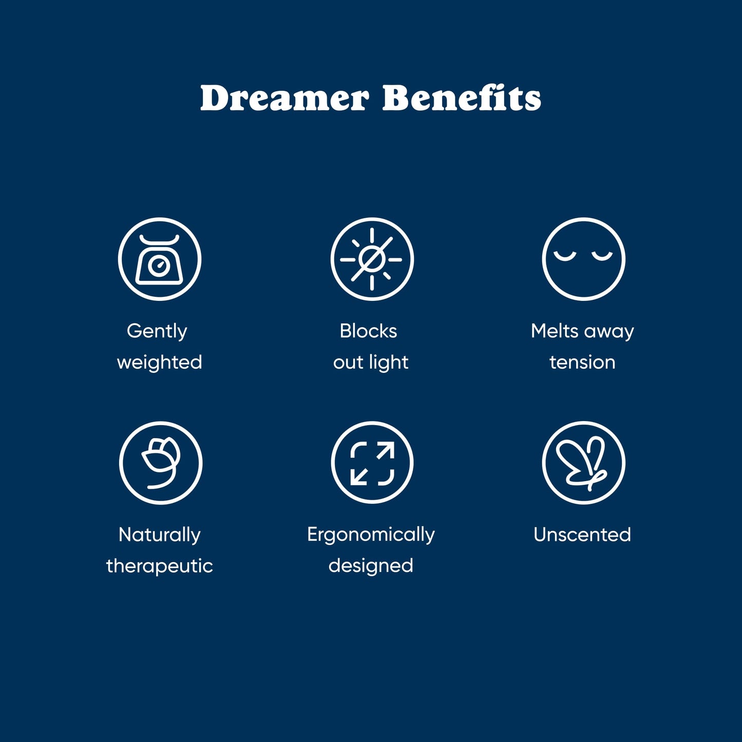 Bearaby Midnight Blue Sleep Mask 23” x 4” Weighted Eye Mask for Sleeping 0.75 lbs 100% Light Blocking Mask for Travel and Rest Silky Soft Fabric for Deep Gentle Sleep