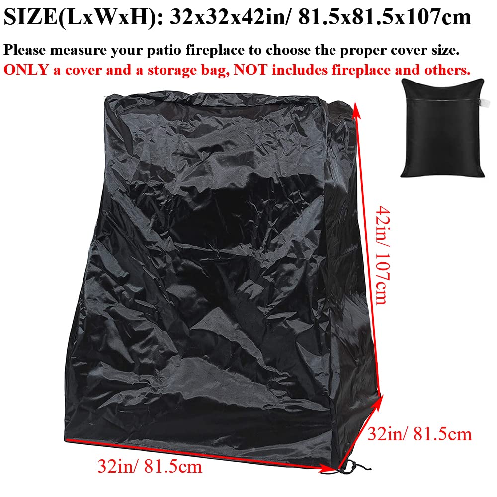Outdoor Patio Fireplace Cover UCARE Waterproof 420D Oxford Square Hexagon Pagoda Fire Pit Fireplace Dust Covers with Drawstring