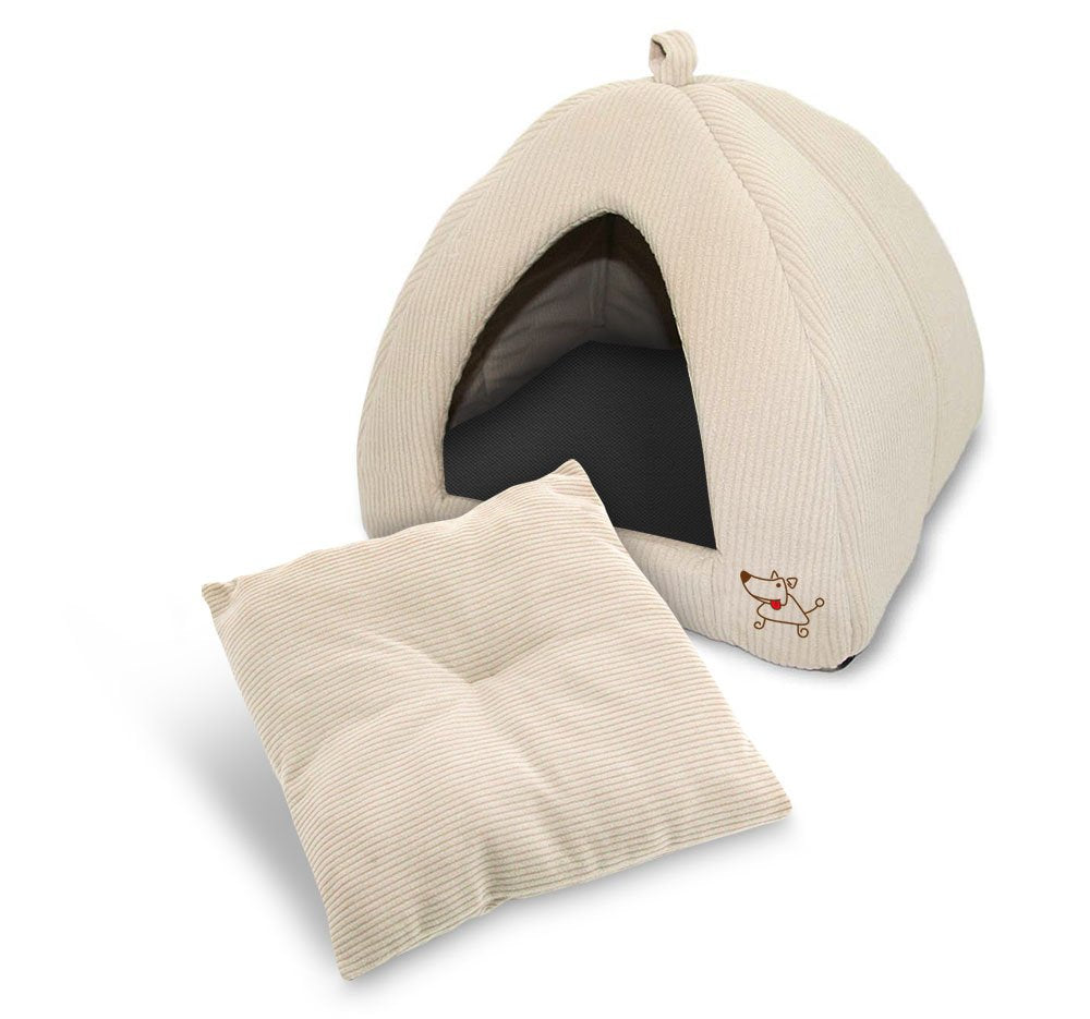 Pet Tent - Soft Bed for Dog and Cat, Best Pet Supplies, Medium, Corduroy Beige