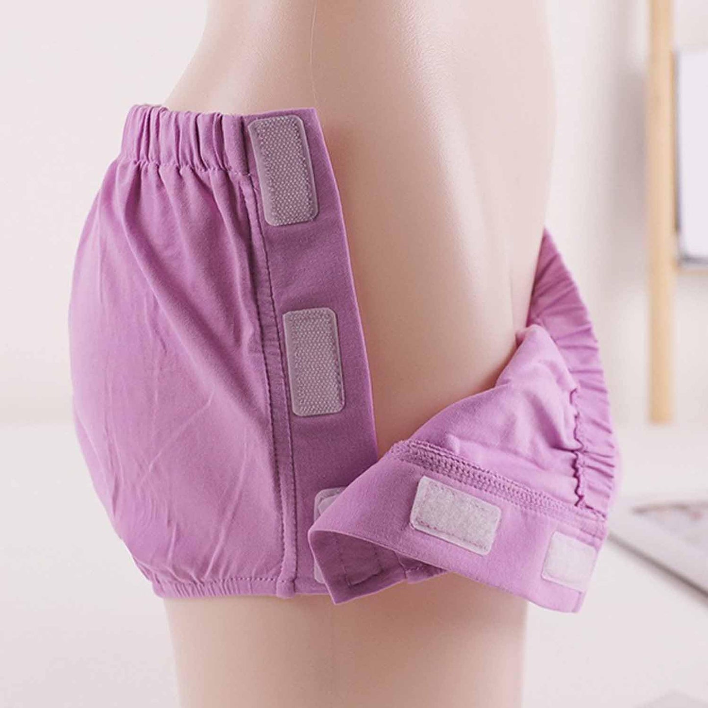 3 Pack Post Surgery Adaptive Underwear, Tear Away Incontinence Underpants, Reusable Stick-on Briefs